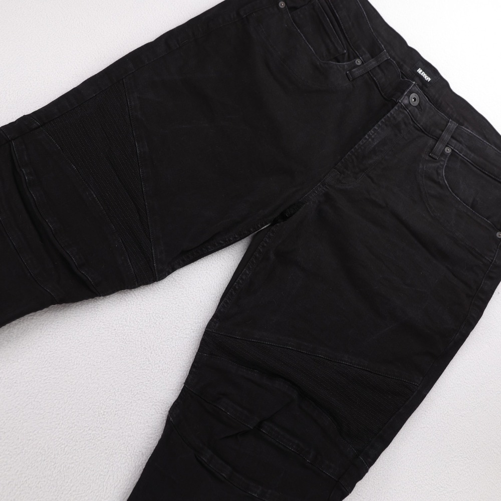 Hudson Ethan Biker Skinny‎ Mens Black Moto Jeans Size 40 NM416ZGBB